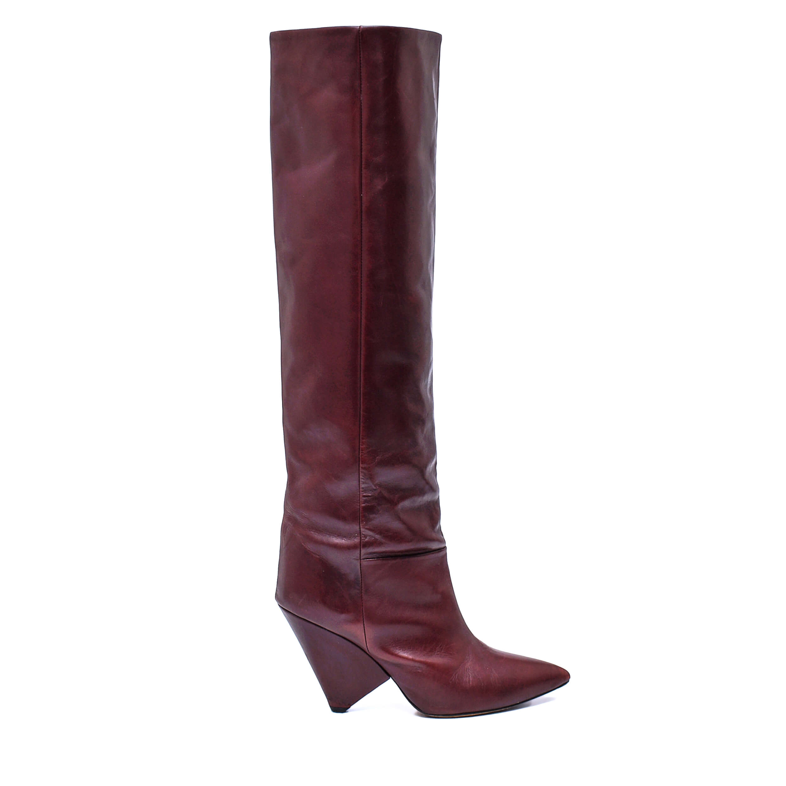 Isabel Marant - Burgundy Leather Lakita Knee Boots  / 38